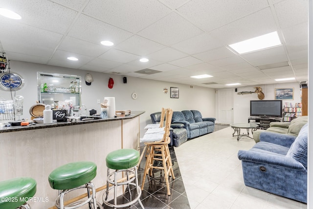 14 Tuscan Dr, Freehold, NJ 07728 - indoor bar featuring a drop ceiling and recessed lighting