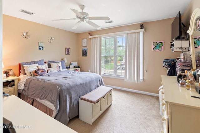 14 Tuscan Dr, Freehold, NJ 07728 - bedroom with light colored carpet, baseboards, and ceiling fan