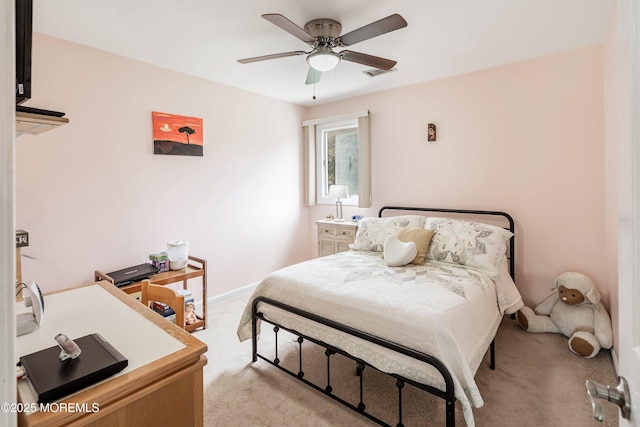 14 Tuscan Dr, Freehold, NJ 07728 - bedroom with light carpet, a ceiling fan, and baseboards