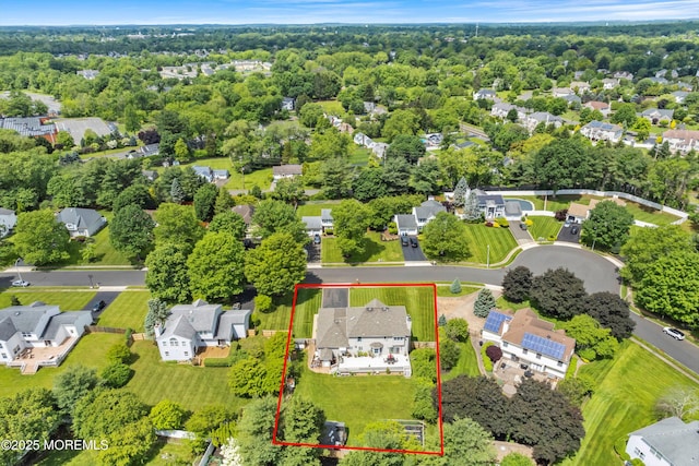 14 Tuscan Dr, Freehold, NJ 07728 - aerial view of residential area featuring property parcel outlined