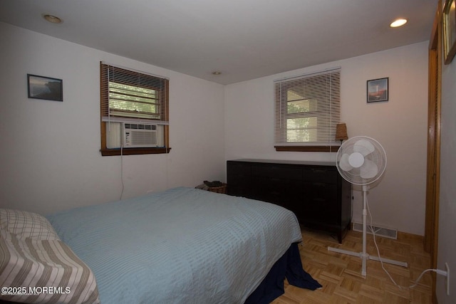 1801 Serpentine Dr, Forked River, NJ 08731 - bedroom with cooling unit, baseboards, and recessed lighting