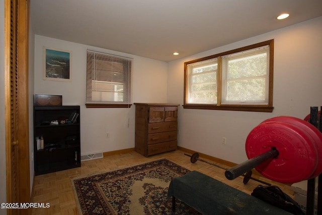 1801 Serpentine Dr, Forked River, NJ 08731 - exercise area with baseboards and recessed lighting