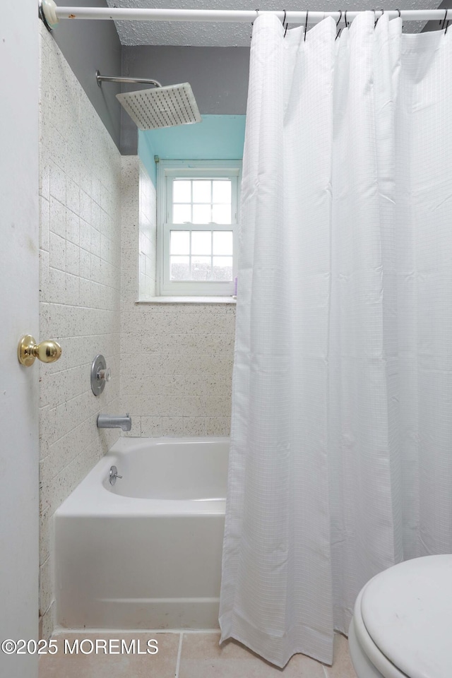 1184 Rachel Ct, Brick, NJ 08724 - full bath featuring shower / tub combo with curtain, toilet, and tile patterned floors