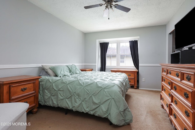 1184 Rachel Ct, Brick, NJ 08724 - bedroom featuring light carpet, a textured ceiling, and a ceiling fan