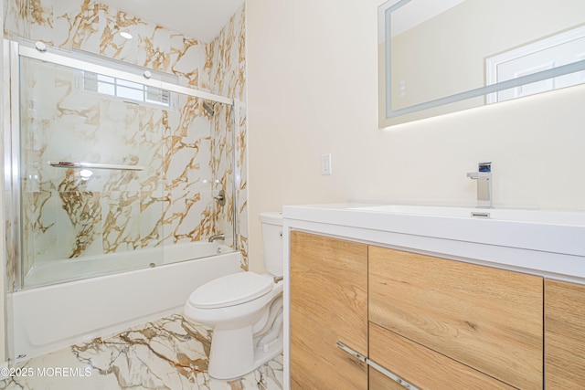 147 Old Bridge Tpke, East Brunswick, NJ 08816 - full bath featuring toilet, healthy amount of natural light, vanity, and enclosed tub / shower combo