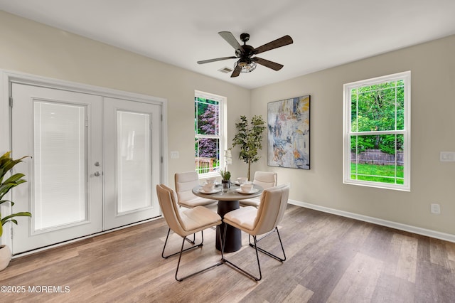 2 Sefel Ave, Cream Ridge, NJ 08514 - dining space featuring french doors, light wood-style flooring, baseboards, and plenty of natural light
