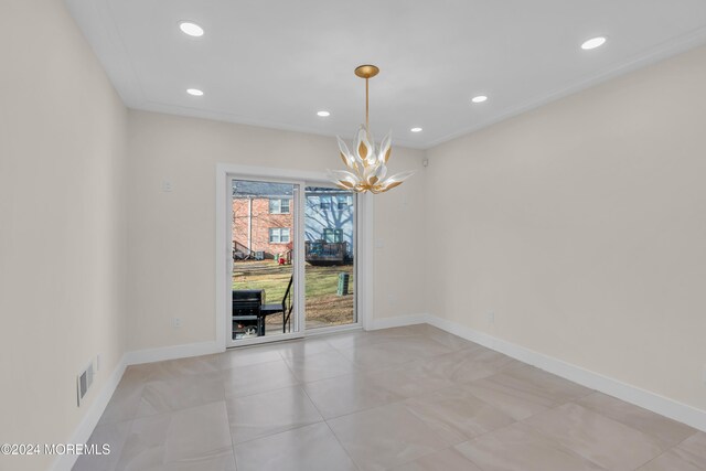 214 Private Way, Lakewood, NJ 08701 - unfurnished room featuring a chandelier, recessed lighting, and baseboards