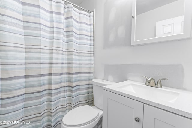 274 Falkenburgh Ave, Forked River, NJ 08731 - full bathroom with vanity, toilet, and a shower with shower curtain