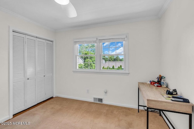 708 Schoolhouse Rd, Brielle, NJ 08730 - unfurnished office with ornamental molding and carpet