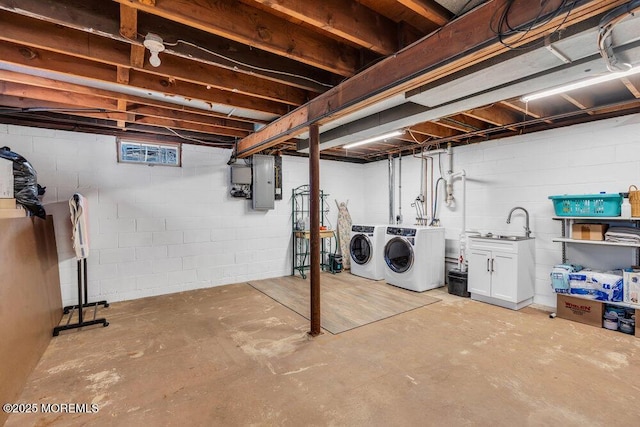 708 Schoolhouse Rd, Brielle, NJ 08730 - unfinished basement with separate washer and dryer and electric panel