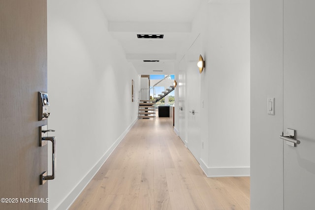 4 Boat Club Ct Unit 3E, Red Bank, NJ 07701 - corridor featuring light wood-type flooring and stairs