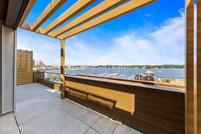 4 Boat Club Ct Unit 3E, Red Bank, NJ 07701 - patio / terrace with a water view and a pergola