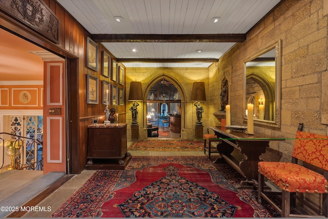 310 Cooper Rd Unit C, Red Bank, NJ 07701 - corridor with beamed ceiling and arched walkways
