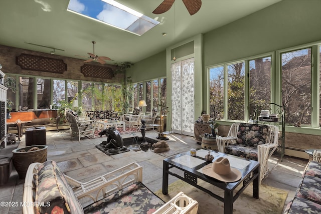 310 Cooper Rd Unit C, Red Bank, NJ 07701 - sunroom / solarium with a skylight and stone finish flooring