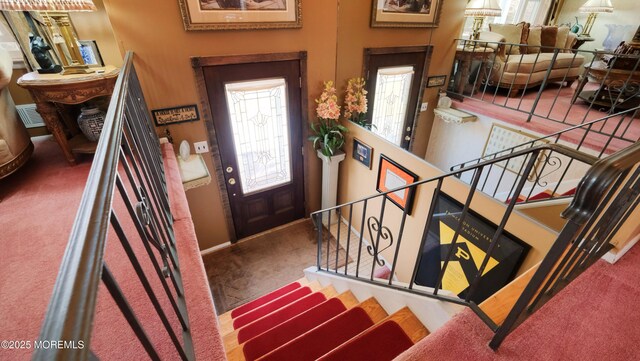 277 Grandview Ave, Piscataway Twp, NJ 08854 - foyer entrance featuring stairs and baseboards