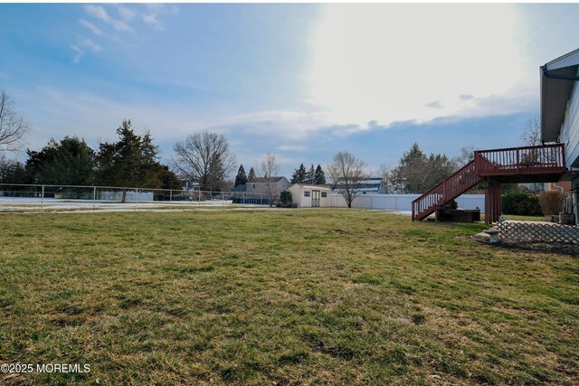 277 Grandview Ave, Piscataway Twp, NJ 08854 - view of yard featuring stairway and a deck