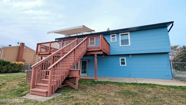 277 Grandview Ave, Piscataway Twp, NJ 08854 - rear view of house with stairs and a deck