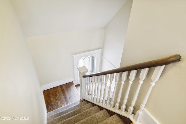 699 River Rd, Fair Haven, NJ 07704 - stairs with wood finished floors and baseboards