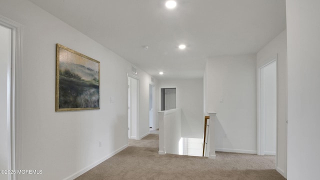17 Chapman Ave, Neptune Township, NJ 07753 - corridor with an upstairs landing, carpet flooring, recessed lighting, and baseboards