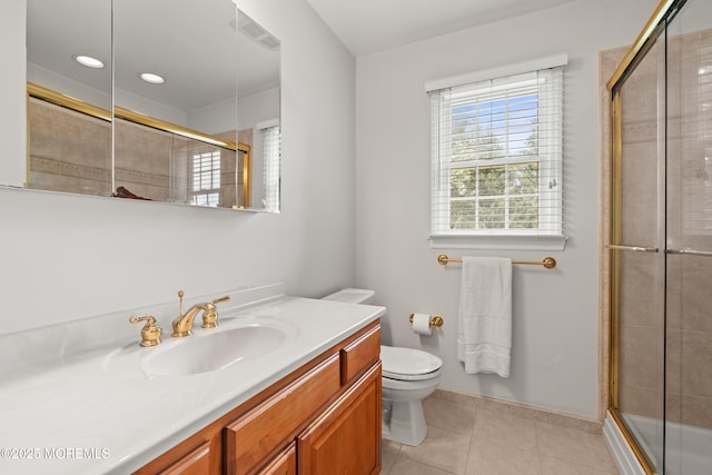 24 Sugar Maple Dr, Red Bank, NJ 07701 - full bath with vanity, a shower stall, tile patterned flooring, and recessed lighting