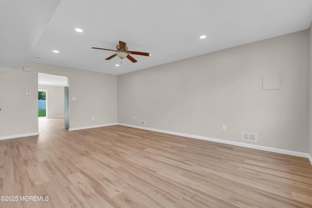 34-1 Green Grove Ave, Keyport, NJ 07735 - spare room with recessed lighting, light wood-style flooring, and ceiling fan