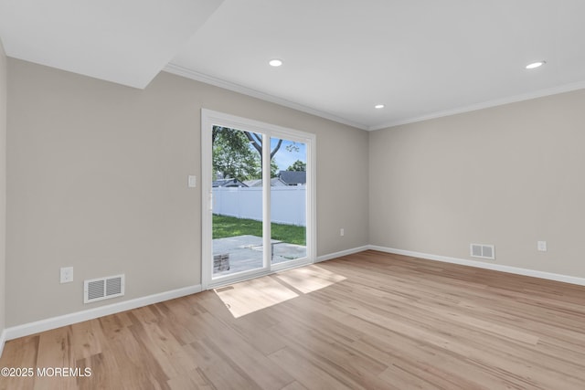 34-1 Green Grove Ave, Keyport, NJ 07735 - empty room featuring crown molding, light wood-style flooring, and recessed lighting