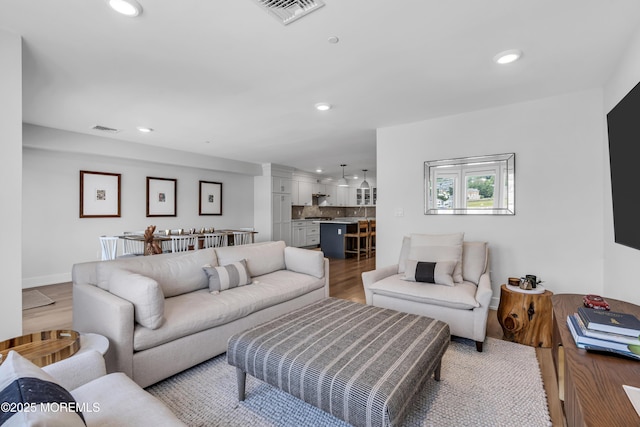 150 Ocean Ave Unit 6, Sea Bright, NJ 07760 - living area featuring light wood-type flooring and recessed lighting