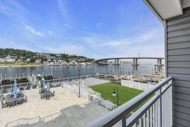 150 Ocean Ave Unit 6, Sea Bright, NJ 07760 - patio / terrace with a water view and a lawn