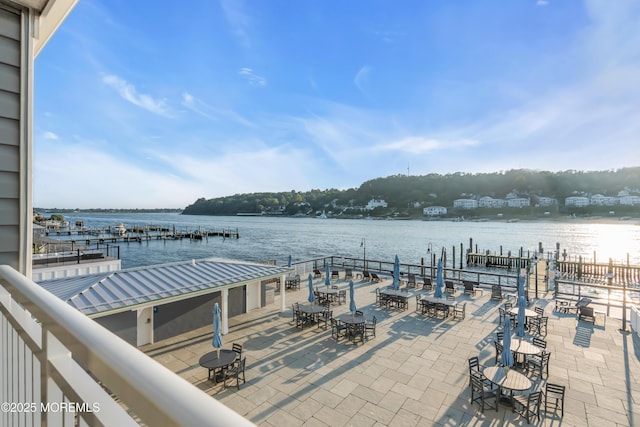 150 Ocean Ave Unit 6, Sea Bright, NJ 07760 - view of patio with a water view and a boat dock