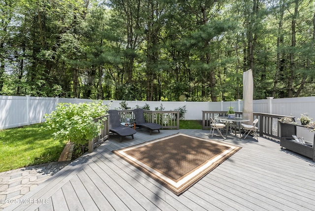 35 Lone Star Ln, Manalapan, NJ 07726 - deck with a fenced backyard and outdoor dining space