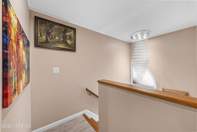 35 Lone Star Ln, Manalapan, NJ 07726 - stairway with baseboards and wood finished floors