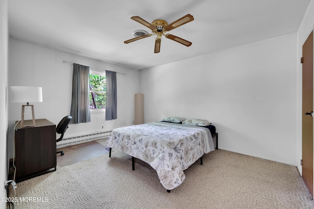 5 Oregon Dr Unit B, Whiting, NJ 08759 - carpeted bedroom with baseboard heating, a desk, and a ceiling fan
