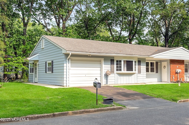 5 Oregon Dr Unit B, Whiting, NJ 08759 - ranch-style home featuring an attached garage, asphalt driveway, a front yard, and roof with shingles