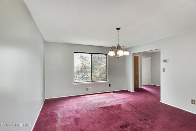 19 Northwoods Rd, Ocean Twp, NJ 07712 - unfurnished room featuring a chandelier and carpet flooring