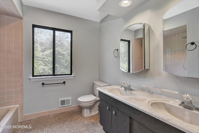 19 Northwoods Rd, Ocean Twp, NJ 07712 - bathroom with double vanity, tile patterned floors, and bathing tub / shower combination