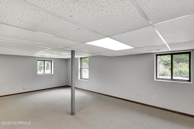 19 Northwoods Rd, Ocean Twp, NJ 07712 - below grade area with carpet floors and a paneled ceiling