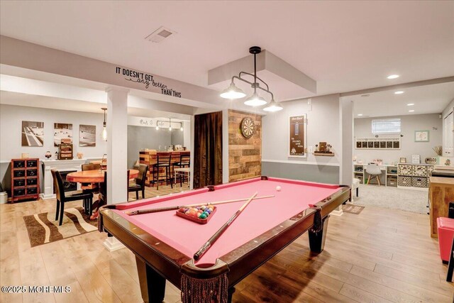 3 Kindling Way, Jackson, NJ 08527 - rec room featuring hardwood / wood-style flooring, billiards table, and recessed lighting