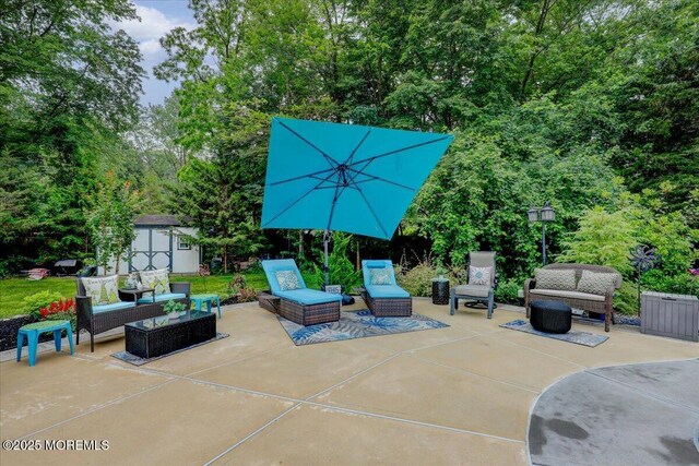 3 Kindling Way, Jackson, NJ 08527 - view of patio / terrace with an outdoor living space and a shed