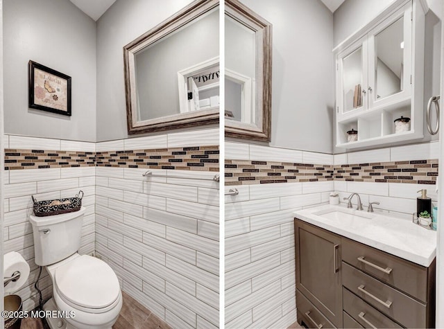 3 Kindling Way, Jackson, NJ 08527 - bathroom featuring tile walls, vanity, and a wainscoted wall