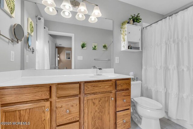 9 Olivia Dr, Tinton Falls, NJ 07712 - full bath with vanity, tile patterned flooring, and a shower with curtain