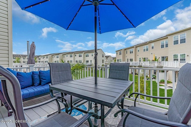 9 Olivia Dr, Tinton Falls, NJ 07712 - balcony featuring a residential view, outdoor dining area, and outdoor lounge area