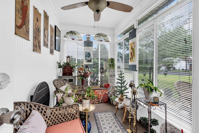 75 Farnworth Close Unit 1000, Freehold, NJ 07728 - sunroom / solarium featuring a ceiling fan
