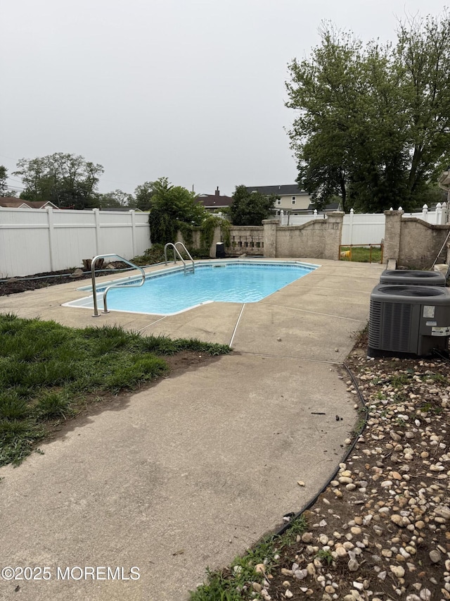 300 Allenhurst Ave, Neptune Township, NJ 07753 - view of pool featuring central AC, a patio, and a fenced backyard