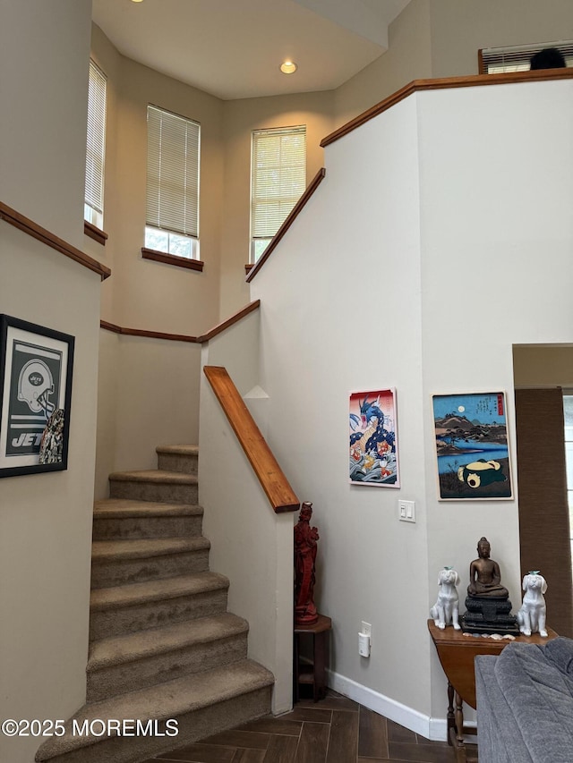 300 Allenhurst Ave, Neptune Township, NJ 07753 - stairs featuring baseboards and recessed lighting
