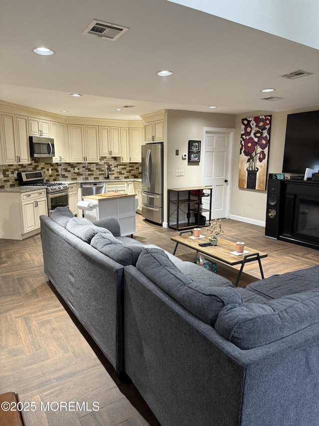 300 Allenhurst Ave, Neptune Township, NJ 07753 - living room featuring recessed lighting and baseboards