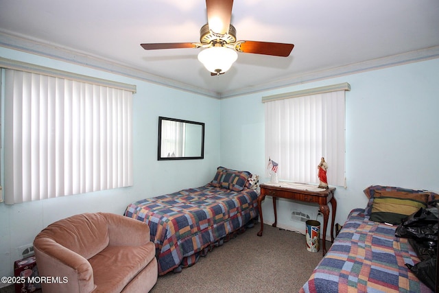 18 Kingsport Dr, Howell, NJ 07731 - bedroom featuring carpet, ceiling fan, and ornamental molding