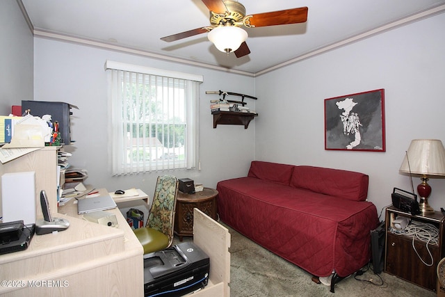 18 Kingsport Dr, Howell, NJ 07731 - carpeted bedroom with crown molding and ceiling fan