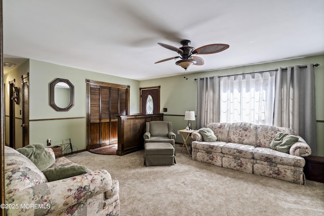 66 Cedar Swamp Rd, Jackson, NJ 08527 - carpeted living area featuring ceiling fan