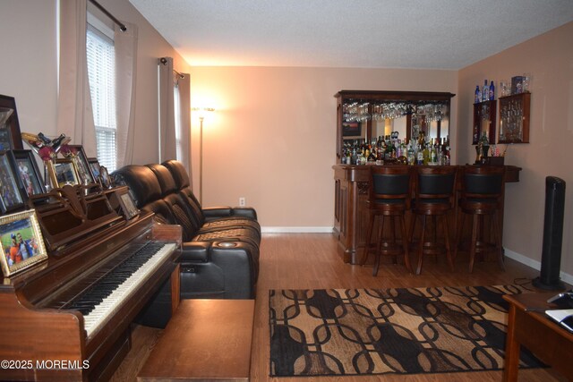 4 Hemlock Hill Rd, Jackson, NJ 08527 - living area with a bar, wood finished floors, and baseboards
