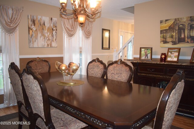 4 Hemlock Hill Rd, Jackson, NJ 08527 - dining space featuring a chandelier and wood finished floors